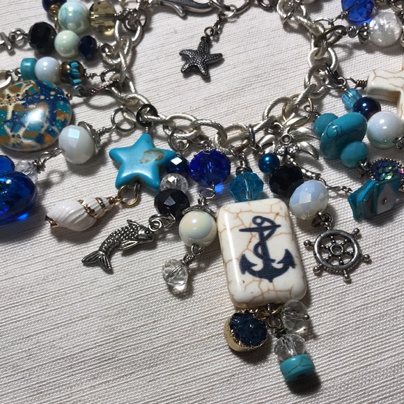 Ocean Blue Chunky Charm Bracelet - Picture 4 of 8